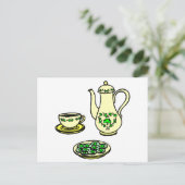 Irish Tea Set St. Patrick's Day Postcard Postkarte (Stehend Vorderseite)