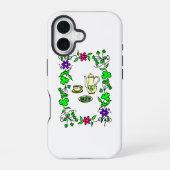 Irish Tea Set Theme St. Patrick's Day iPhone 16 Hülle (Rückseite)