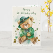Irish Teddy Bear Karte (Gelbe Blume)