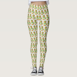 Irish Teddy Bear St. Pat'ricks Day Print Leggings