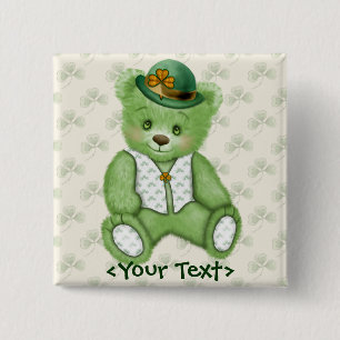 Irish Teddybear - Green Button