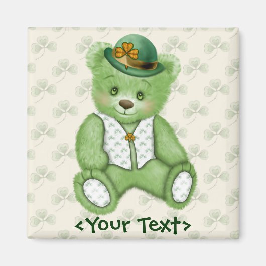 Irish Teddybear - Green Magnet (Vorne)