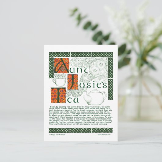 Irish Tee Rezept für keltische Knüpfarbeit Postkar Postkarte (Stehend Vorderseite)