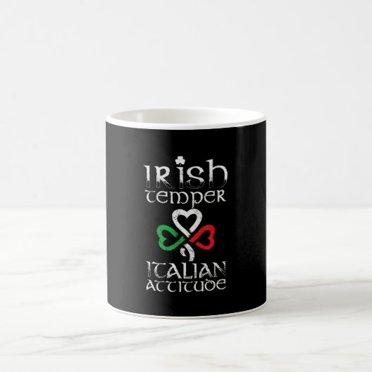 IRISH TEMPER ITALIEN ATTITUDE Flag St Patricks Day Kaffeetasse (Mittel)