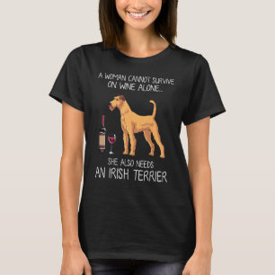 Irish Terrier and Wine Funny Dog Angepasst T-Shirt