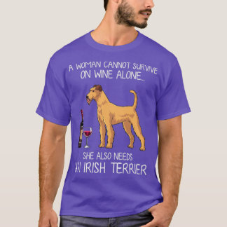 Irish Terrier and wine Funny dog T-Shirt