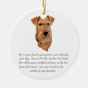 Irish Terrier Andenken - Weiblich Keramikornament