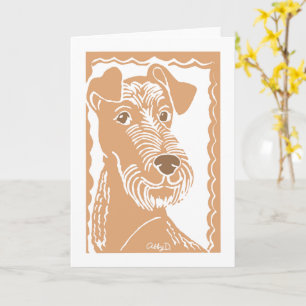 Irish Terrier Art Grußkarte Karte