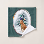 Irish Terrier Christmas Badhandtuch Set (Waschlappen)