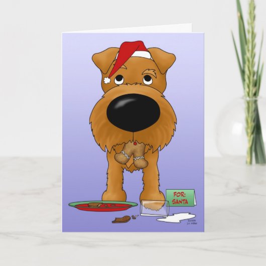 Irish Terrier Christmas Feiertagskarte (Vorderseite)