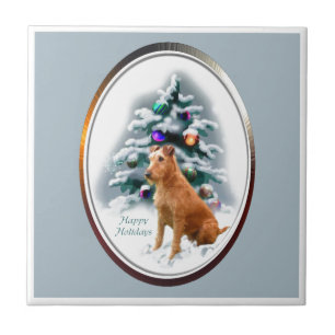 Irish Terrier Christmas Fliese