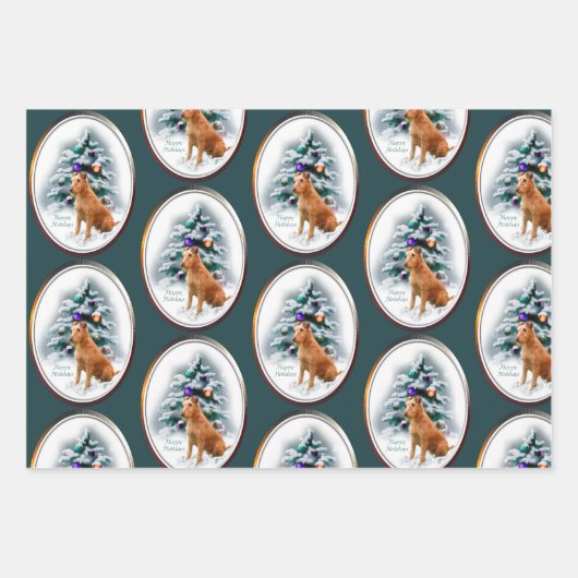 Irish Terrier Christmas Geschenke Geschenkpapier Set (Vorderseite 3)