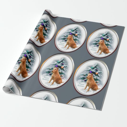 Irish Terrier Christmas Geschenkpapier (Ungerollt)
