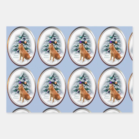 Irish Terrier Christmas Geschenkpapier Set (Vorderseite)