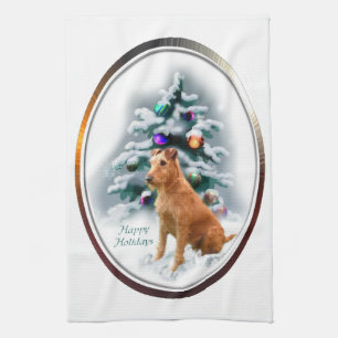 Irish Terrier Christmas Geschirrtuch