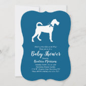 Irish Terrier Dog Baby Shower Blue Boy Einladung (Vorderseite)