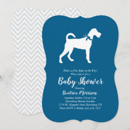 Irish Terrier Dog Baby Shower Blue Boy Einladung