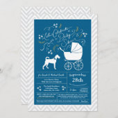 Irish Terrier Dog Baby Shower Blue Boy Einladung (Vorne/Hinten)