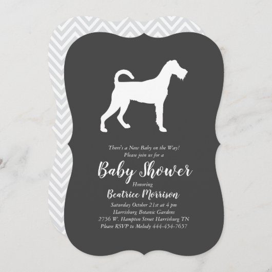 Irish Terrier Dog Baby Shower Gender Neutral Einladung (Vorne/Hinten)