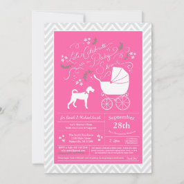 Irish Terrier Dog Baby Shower Pink Girl Einladung