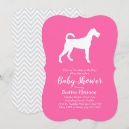 Irish Terrier Dog Baby Shower Pink Girl Einladung