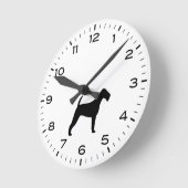 Irish Terrier Dog Breed Silhouette Runde Wanduhr (Winkel)