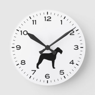 Irish Terrier Dog Breed Silhouette Runde Wanduhr
