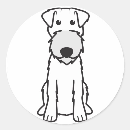 Irish Terrier Dog Cartoon Runder Aufkleber (Vorderseite)
