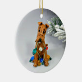 Irish Terrier Dog Keramik Ornament (Rechts)