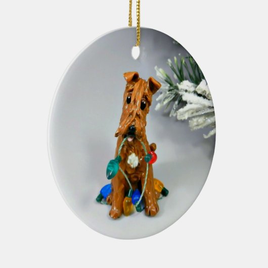 Irish Terrier Dog Keramik Ornament (Rechts)