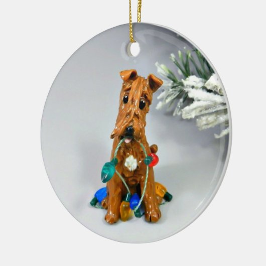 Irish Terrier Dog Keramik Ornament (Links)