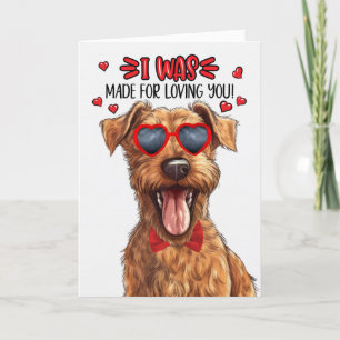 Irish Terrier Dog Made for Love You Valentine Feiertagskarte