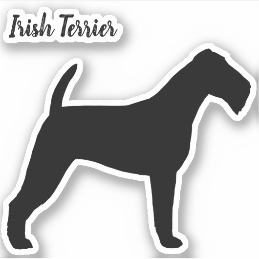 Irish Terrier Dog Rasse Silhouette Vinyl Sticker (Vorderseite)