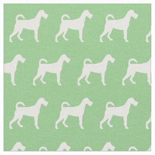 Irish Terrier Dog Silhouette Pet Sage Green Stoff