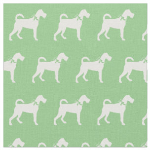 Irish Terrier Dog Silhouette Pet Sage Green Stoff