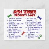 IRISH TERRIER-Eigentumsgesetze 2 Postkarte (Vorderseite)