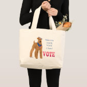 Irish Terrier Elections Jumbo Stoffbeutel (Vorderseite (Produkt))