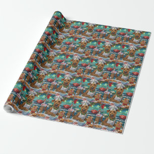 Irish-Terrier-Feiertagsbacken: Festliches Weihnach Geschenkpapier