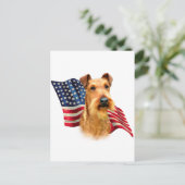Irish Terrier Flag Postkarte (Stehend Vorderseite)