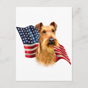 Irish Terrier Flag Postkarte