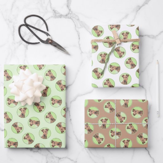 Irish Terrier Geschenkpapier Set (Vorderseite)