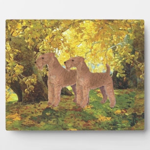 Irish Terrier Goldener Herbst Fotoplatte