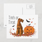 Irish Terrier Halloween Postkarte (Vorne/Hinten)