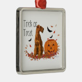 Irish Terrier Halloween Silbernes Ornament (Rechts)