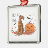 Irish Terrier Halloween Silbernes Ornament (Links)