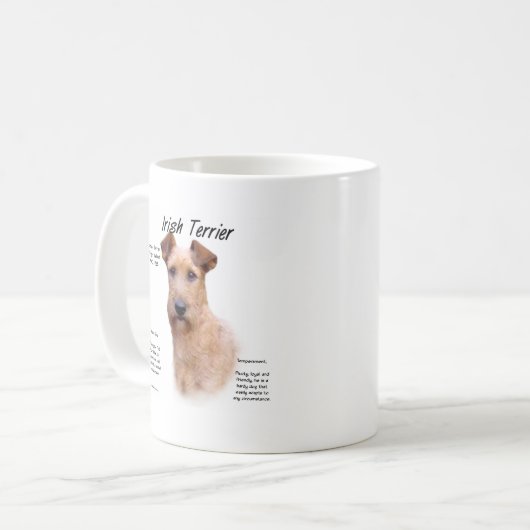 Irish Terrier History Design Kaffeetasse (Vorderseite Links)