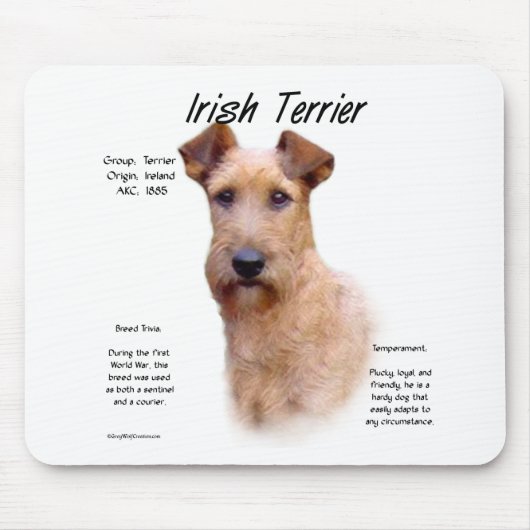 Irish Terrier History Design Mousepad (Vorne)