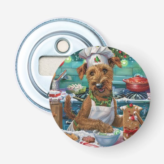 Irish Terrier Holiday Baking: Festliche Weihnachte Flaschenöffner (Vorderseite)