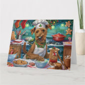 Irish Terrier Holiday Baking: Festliche Weihnachte Karte (Vorderseite)