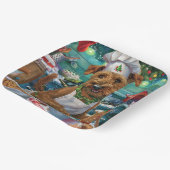 Irish Terrier Holiday Baking: Festliche Weihnachte Pappteller (Gewinkelt)